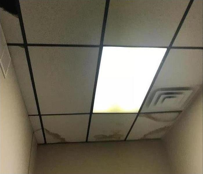 Damaged office ceiling
