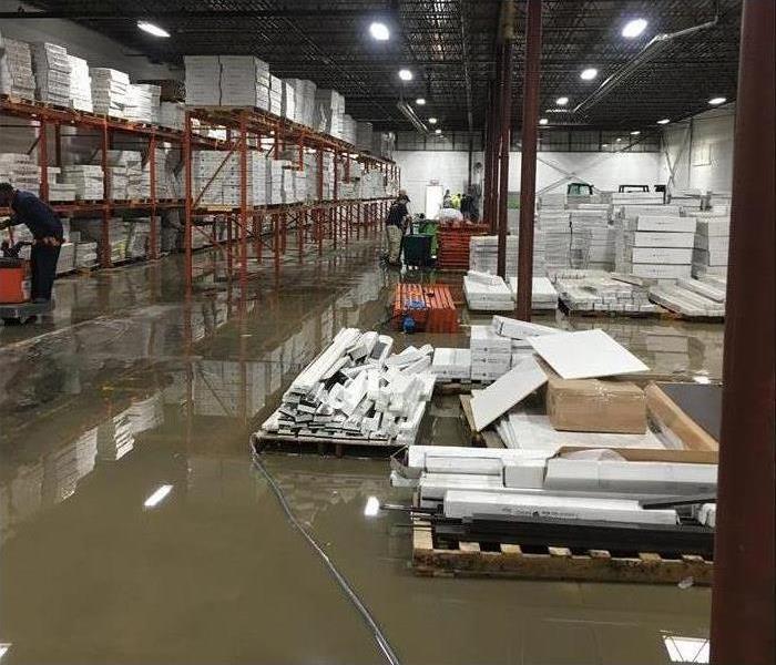Water flooded warehouse in Summit County