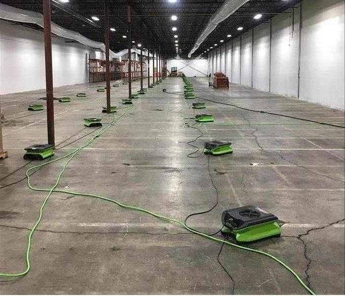 Cleaned warehouse with drying equipment in Summit County / Lake Township