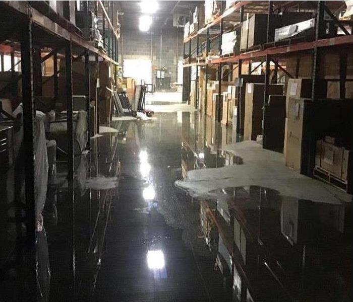 Water flooded warehouse in Summit County / Lake Township