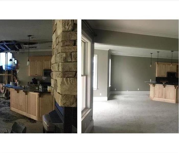 Before and after of a home restoration