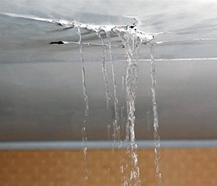 A roof leaking